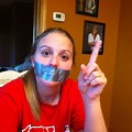 Woman Duct Tape On Mouth
