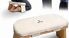 Foldable Meditation Bench - Bamboo Meditation Bench With Soft, Washable Cushion, Knee Straps, Travel Bag - Ergonomic Kneeling Bench For Meditation, Relaxation - Silent Folding, Easy Storage