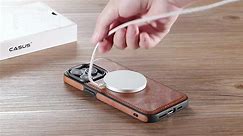 Casus Designed for iPhone 15 Pro Max Case Compatible with MagSafe Leather Slim Logo View Luxury Eleg