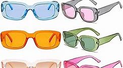 Fsmiling 10 Pack Party Sunglasses Bulk Small Retro Rectangle Sunglasses Women 90s Vintage Square Glasses Y2k Sunglasses Set