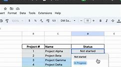 Create a visual project tracker in #googlesheets by using dropdowns and conditional formatting 🔥