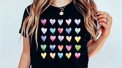 Watercolor Heart Shirt, LGBT Gift, Gift for Pride, Minimalist T-shirt, Cute Heart Shirt, Colorfull Heart Graphic Tee, Aesthetic Shirt - Etsy Canada