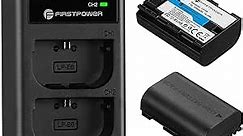 FirstPower LP-E6 LP-E6N Batteries and Dual USB Charger Compatible with Canon EOS 5D Mark II III IV, 5DS, 5DS R, 6D, 6D Mark II, 7D, 7D Mark II, 60D, 70D, 80D, 90D, R, R5, C700, XC10, XC15