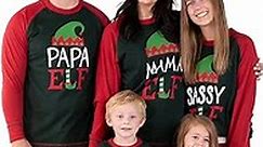 Lazy One Matching Family Christmas Pajamas, Elf Matching Christmas PJs For Family, Adult Tees & Pants Separates