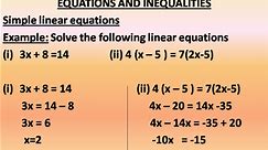 Math Equations And Inequalities