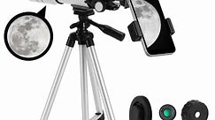 TOP VISION Telescope, 70mm Telescopes for Adults & Kids, 300mm Portable Refractor Telescope (15X-150X) with a Phone Adapter & Adjustable Tripod for Astronomy Beginners, Gift for Kids