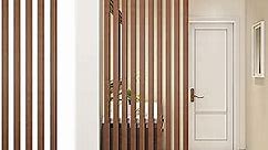 Wall Partition Room Divider Floor to Ceiling Wooden Slats - 2ft/3ft/4ft/5ft/6ft/7ft/8ft Tall Screen Partition Post Living Room Simple Modern Entrance Restaurant Office Hollow Decor Column (Color : Wo