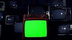 An Old TV Set with Green Screen Exploding. You can replace green screen with the footage or picture you want. You can do it with “Keying” effect in After Effects. 4K Resolution.