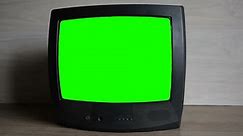 Chromakey tube TV screen. Green screen of an old TV with the ability to change to your image.