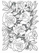 Coloring Pages Rose Adults Garden Colouring Roses Flowers Printable Hard Flower Books Sheets Adult Color Vines Templates Book Designs Floral sketch template