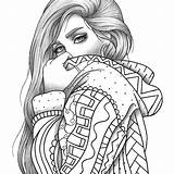 Coloring Adult Girl Colouring Portrait Sheet Clothes Printable Fashion Pages Girls Adults People Sheets Cute Dot Book Pdf Loading sketch template