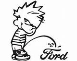 Calvin Peeing Pee Sticker Decal Ford Window Decals Stickers Sign sketch template