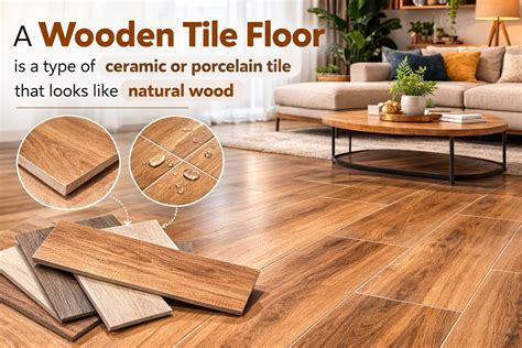 Modern Wooden Tile Floor Design for Living Rooms