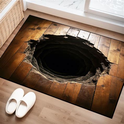 Amazon.com: CERYUEE 3D Optical Illusion Rug 2'x3' Wooden Hole Area Rugs ...