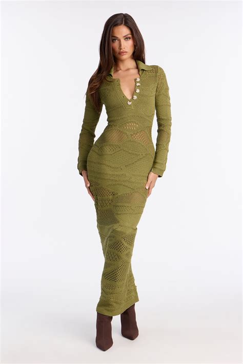 Ashlynn Sweater Maxi Dress - Olive | Fashion Nova