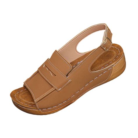 Abomasnow Women's Buckle Slingback Wedge Sandals Open Toe Ankle Strap ...