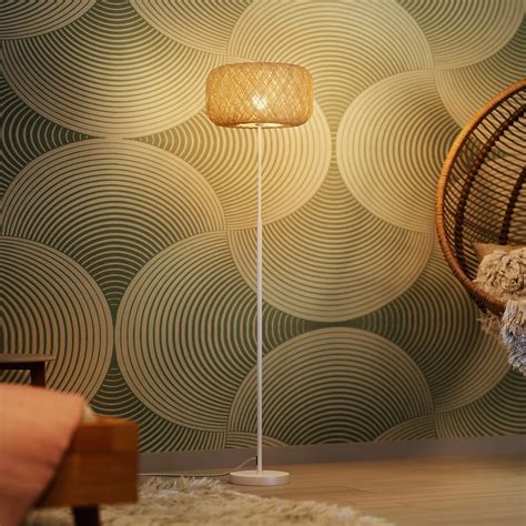 Osram Decor Paper Bale Floor Lamp E27 Beige Boho Style Standing Light