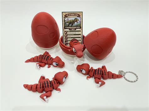 👶 Flexi Baby T-Rex in Egg – Print in Place Articulated Dinosaur ...