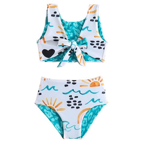 Huachaog 2 Piece Swimsuits for Girls Summer Toddler Cartoon Printed ...
