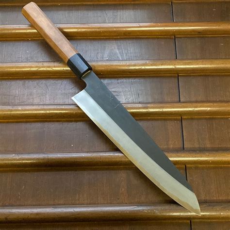 Hitohira Kikuchiyo Kyuzo 240mm Gyuto Iron Clad Shirogami 2 Oct Cherry ...