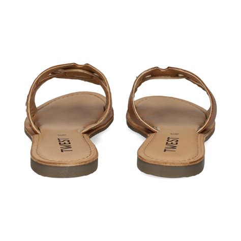 TWEST Women's Flat sandals A-3951 TAN-TAN-PLA