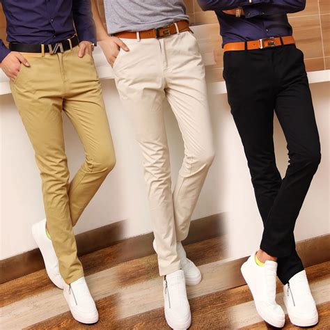 2014 new winter fashion men's casual pants fitted pants straight ...