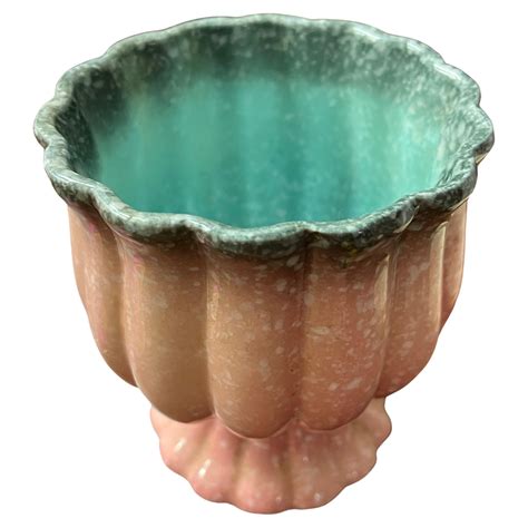 1950s Hull Pottery Pink and Turquoise Footed Planter For Sale at ...
