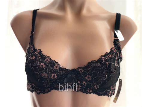 sophie b / Bra ~ Bralette / Sheer Lace / Floral Pattern / Black / $42 ...
