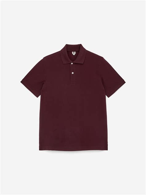 Piqué Polo Shirt – Burgundy – Men – ARKET GB