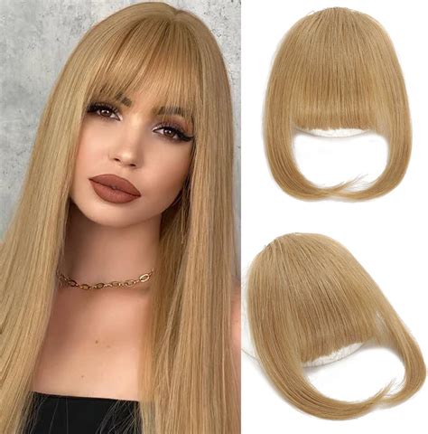 Amazon.com : QGZ Clip in Bangs Fake Bangs Hair Clip Fringe with Temples ...