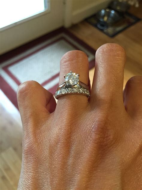 Show me your solitaire rings with an eternity diamond wedding band ...