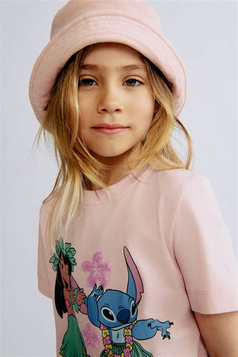 Print-motif cotton T-shirt - Light pink/Lilo & Stitch - Kids | H&M IE
