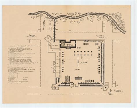"Ground plan of 'Fort Defiance,' La Bahia Mission, March 2, 1836 by ...