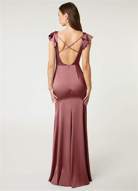 Amethyst Azazie Vero Stretch Satin Dress Bridesmaid Dresses | Azazie