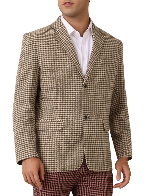 INSPIRE CHIC Houndstooth Blazer for Men's Classic Fit Business Two ...