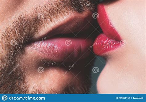 Sensual Kiss. Young Couple Kissing and Making Love. Kisses Lovers ...