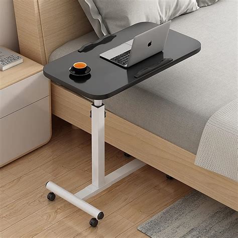 Amazon.com: LKXNEW Medical Bed Table Foldable Nightstand with Wheels ...