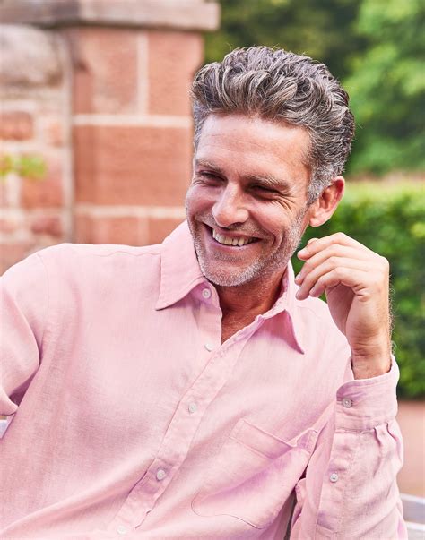 Linen Shirt Long Sleeve - Pink | Joseph Turner