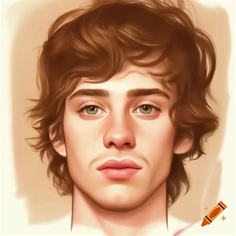 Illustrative portrait of a smiling young man in water with swim trunks ...