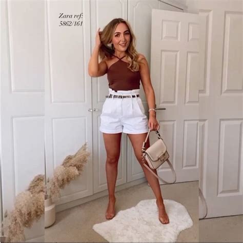 ZARA White Shorts Jeans Denim Trouser 2 NEW High Waisted Paper Bag in ...