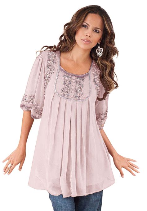 Plus Size Mirielle Embellished Tunic by Denim 24/7 | Plus Size Shirts ...