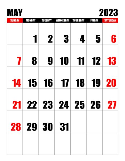 Calendar for May 2023 - free-calendar.su