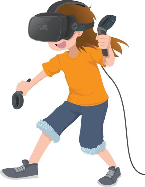 children playing vr game using virtual reality device 21432382 Vector ...