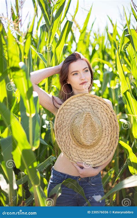 Girl with Dark Hair in the Tall Grass Stock Photo - Image of nature ...