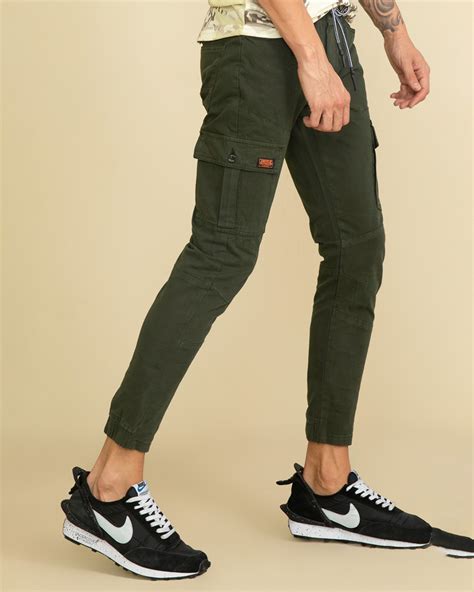 Buy Men's Olive Slim Fit Cargo Pants for Men Green Online at Bewakoof
