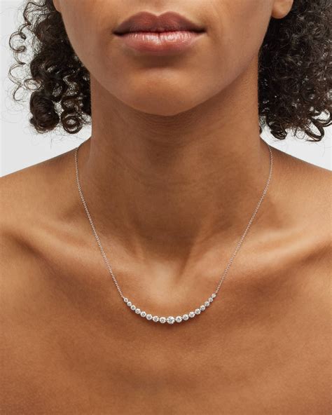 Neiman Marcus Diamonds 18k White Gold 17 Round Diamond Smiley Bar ...