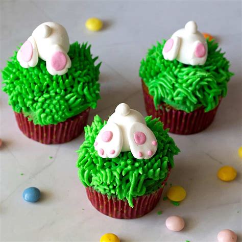 Bunny Butt Cupcakes - Easter Cupcakes Recipe - Veena Azmanov