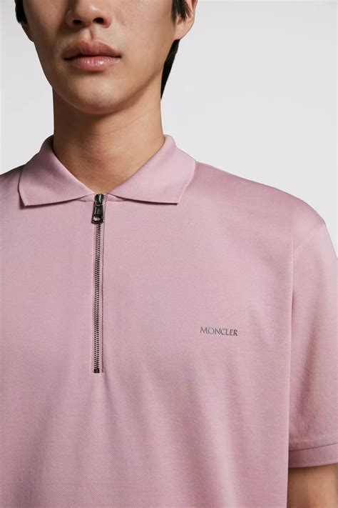 Pink Zip-Up Polo Shirt - Polos & T-shirts for Men | Moncler NL