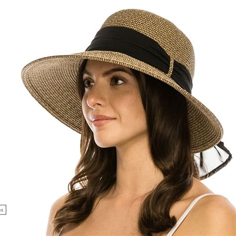 Classic Ladies' Sun Hats. Asymmetrical Lampshade Straw Hat With Sheer ...