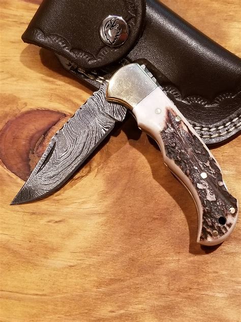 Damascus Deer Antler Knife at Crystal Molden blog